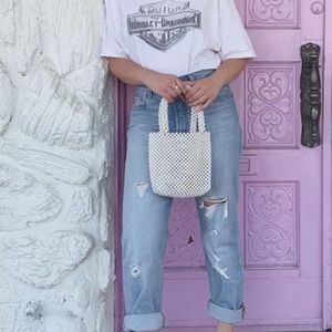 Forever21 Faux Pearl beaded handbag